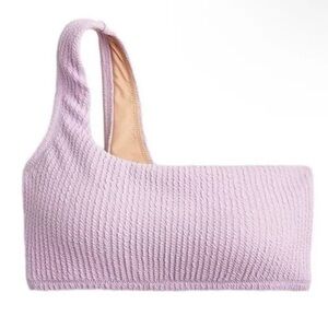 J. Crew Textured One Shoulder Bikini Top Size 3X NWT Lavender Purple BE715 NWT‎
